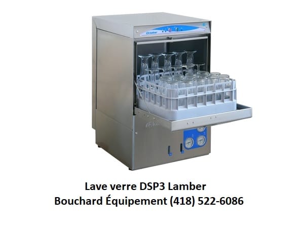 DSP3 Lamber - Lave verre commercial compact pour bar à haute température stérilisation par l'eau chaude