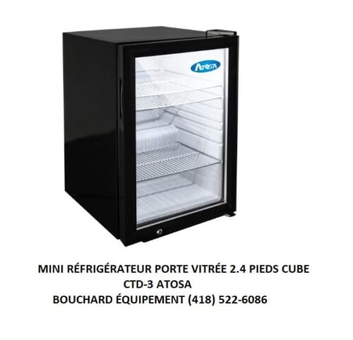 mini réfrigérateur porte vitrée compact de comptoir CTD-3 Atosa
