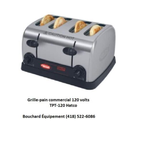 Grille-pain toaster usage commercial 4 tranches TPT-120 Hatco toaster à clenche prise normal 120 Volts Nema 5-15P