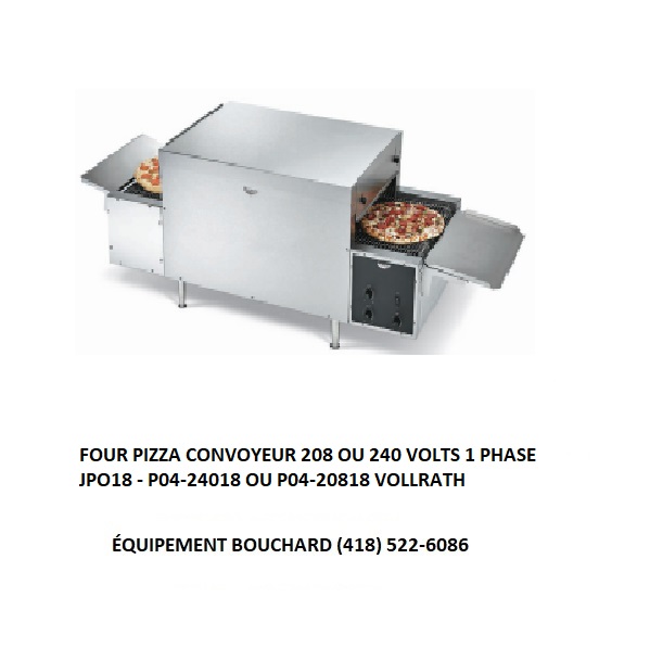 Four pizza électrique convoyeur 18 pouces de largeur JAO18 P04-24018 ou P04-20818 Vollrath fonctionne sur le 240 Volts 1 phase