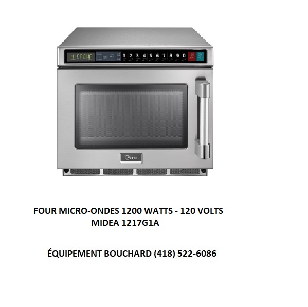 Four micro-ondes commercial 120 volts Midea 1217G1A prise Nema 5-20P idéal pour restaurant et cuisine professionnelle