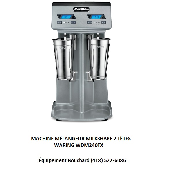 Machine mélangeur à breuvages et à milkshake 2 têtes Waring WDM240TX pour restaurant et bar laitier