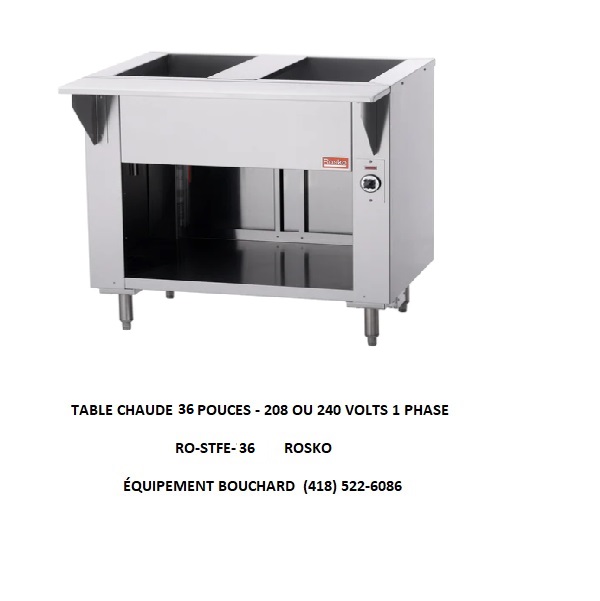 Table chaude électrique 36 pouces compacte RO-STFE-36 Rosko idéal pour casse-croute et cuisine de restaurant ou cafétéria