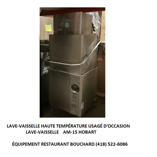 Lave-vaisselle haute température à panneaux ou capot usagé ou occasion AM-15 Hobart 208/240 volts 3 phases